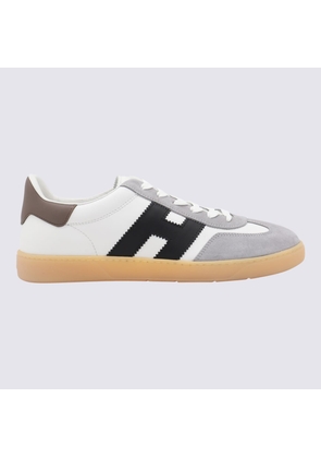 Hogan White And Grey Leather Sneakers