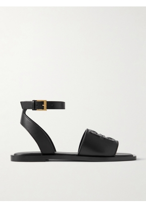Givenchy - 4g Liquid Logo-embossed Leather Sandals - Black - IT35,IT36,IT36.5,IT37,IT37.5,IT38,IT38.5,IT39,IT39.5,IT40,IT40.5,IT41