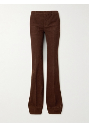 SAINT LAURENT - Cotton-corduroy Bootcut Pants - Brown - 25,26,28,29,30