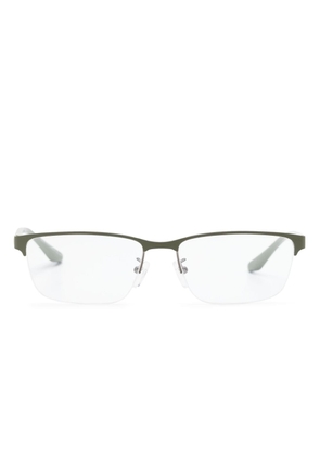 Emporio Armani logo-plaque rectangle-frame glasses - Green