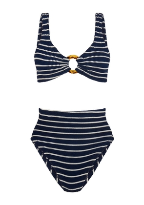 Hunza G Nadine striped seersucker bikini - Blue