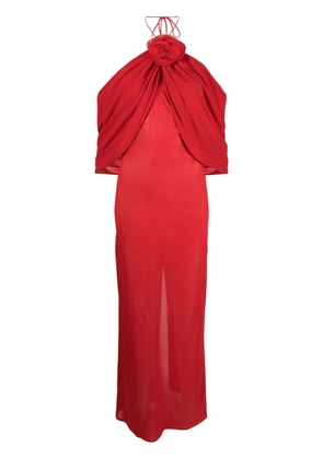Magda Butrym flower-appliqué silk-blend dress - Red