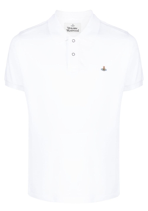 Vivienne Westwood Orb-embroidered organic cotton polo shirt - White