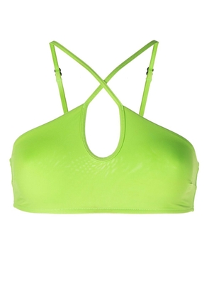 BONDI BORN keyhole crossover-strap bikini top - Green