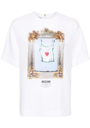 Moschino painting-print crepe blouse - White