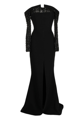 Saiid Kobeisy off-shoulder bead embellished dress - Black