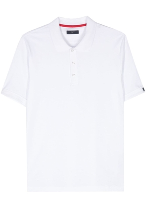 Fay logo-patch cotton polo shirt - White