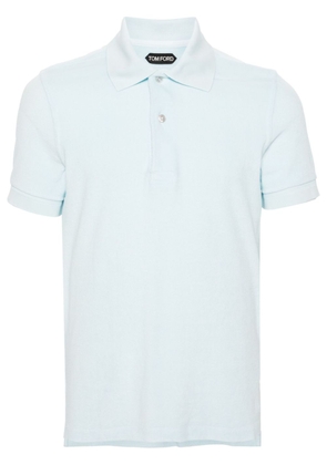 TOM FORD towelling-finish polo shirt - Blue