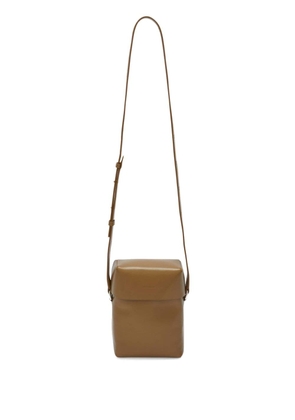 Jil Sander Lid leather crossbody bag - Brown
