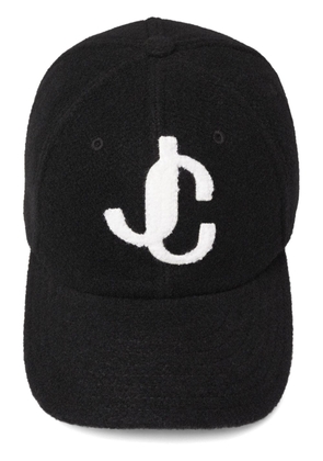 Jimmy Choo Paxy bouclé-logo baseball cap - Black