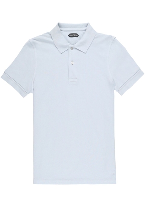 TOM FORD short-sleeve cotton polo shirt - Blue