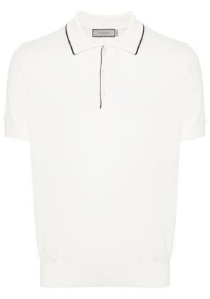 Canali fine-knit polo shirt - White