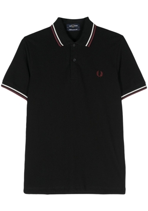Fred Perry logo-embroidered polo shirt - Black