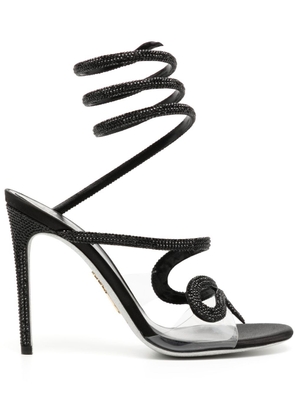 René Caovilla Snake embellished sandals - Black