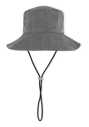 GANNI logo-embroidered denim bucket hat - Black