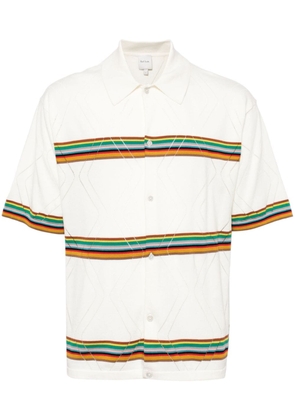 Paul Smith Signature Stripe knitted polo shirt - White