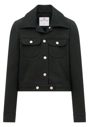 Courrèges embossed-logo shirt jacket - Black