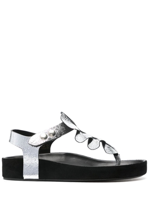 ISABEL MARANT metallic crinkle leather sandals - Silver