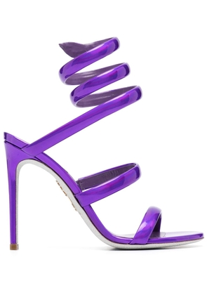 René Caovilla Cleo 110mm metallic-finish sandals - Purple