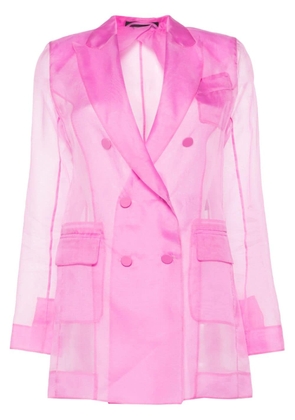Max Mara Negrar silk double-breasted blazer - Pink