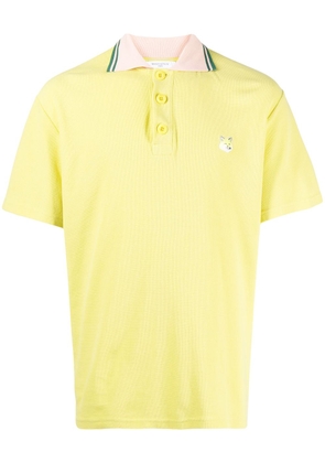 Maison Kitsuné logo-patch polo shirt - Yellow