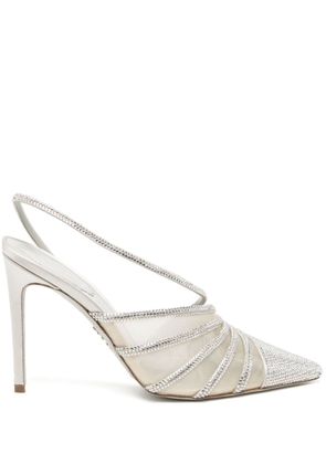 René Caovilla crystal-embellished 100mm sandals - Silver