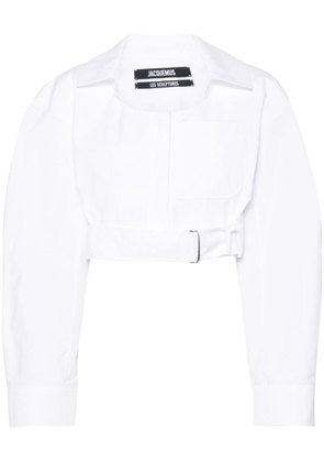 Jacquemus La chemise Obra cropped shirt - White