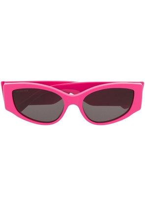 Balenciaga Eyewear logo-print rectangle-frame sunglasses - Pink