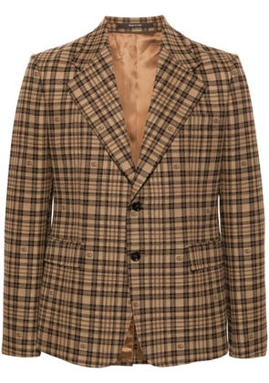 Gucci Double G-logo check-pattern blazer - Brown