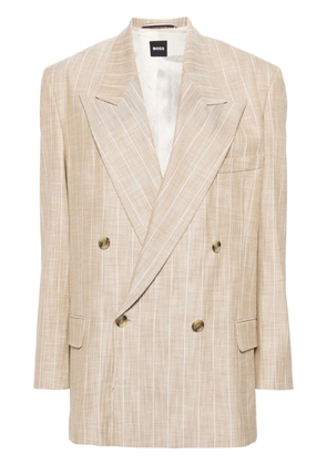 BOSS pinstriped double-breasted blazer - Neutrals