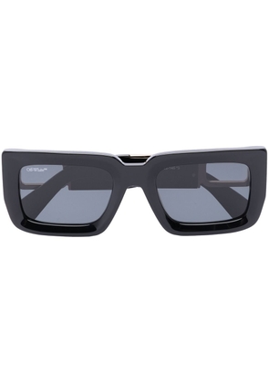 Off-White Eyewear Boston logo-plaque sunglasses - Black