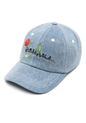 Bimba y Lola logo-embroidered denim baseball cap - Blue