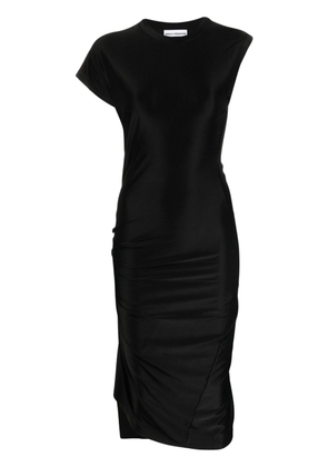 Rabanne asymmetric draped midi dress - Black