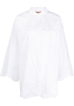 TWINSET scalloped-edge poplin shirt - White