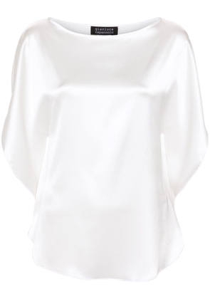 Gianluca Capannolo boat-neck satin blouse - White