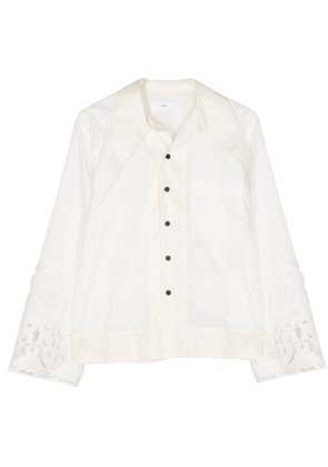 Toga lace-embroidered cotton shirt - White