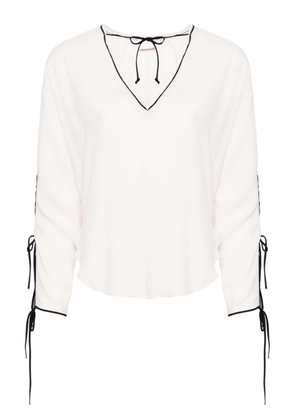 Merci contrasting-trim tied blouse - Neutrals