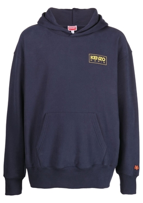 Kenzo logo-print long-sleeve hoodie - Blue
