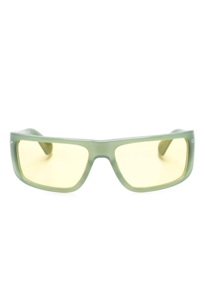 Off-White Eyewear logo-print rectangle-frame sunglasses - Green