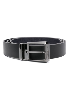 Ferragamo Gancini-plaque reversible leather belt - Black