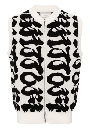 KUSIKOHC pattern-jacquard wool vest - White