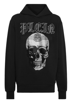 Philipp Plein skull-print rhinestone-embellished hoodie - Black