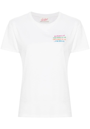 MC2 Saint Barth Emilie slogan-embroidered T-shirt - White