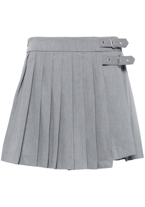 CHOCOOLATE buckle-fastening pleated miniskirt - Grey