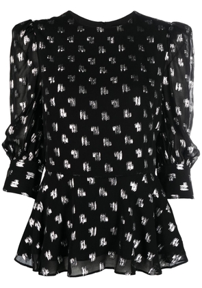 Karl Lagerfeld monogram-pattern flared blouse - Black