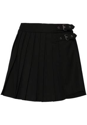 CHOCOOLATE buckle-fastening pleated miniskirt - Black