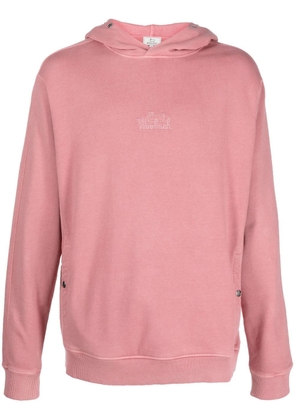 Woolrich logo-embroidered organic cotton hoodie - Pink