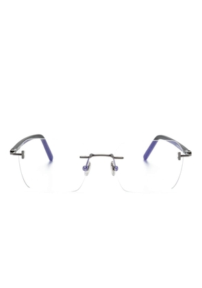 TOM FORD Eyewear rectangular rimless glasses - Grey