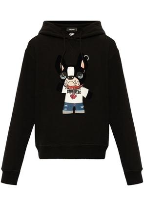 DSQUARED2 graphic-print cotton hoodie - Black