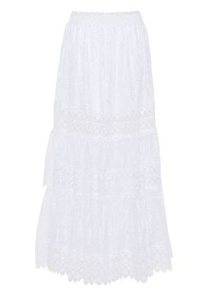 Charo Ruiz Ibiza Simet lace long skirt - White